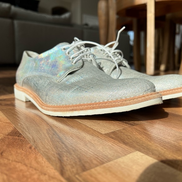 Miista Silver Metallic Oxford Shoes - Picture 2 of 9